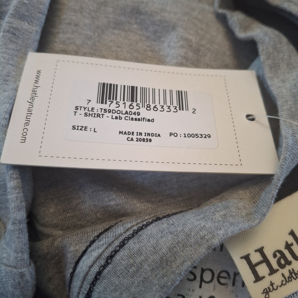 NEW Hatley Heather Gray Cotton Blend Shirt Black Lab Classified Ad NWT - Picture 2 of 4